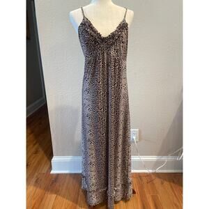 Cheetah Print Maxi Dress by AMBRIELLE Sz Med